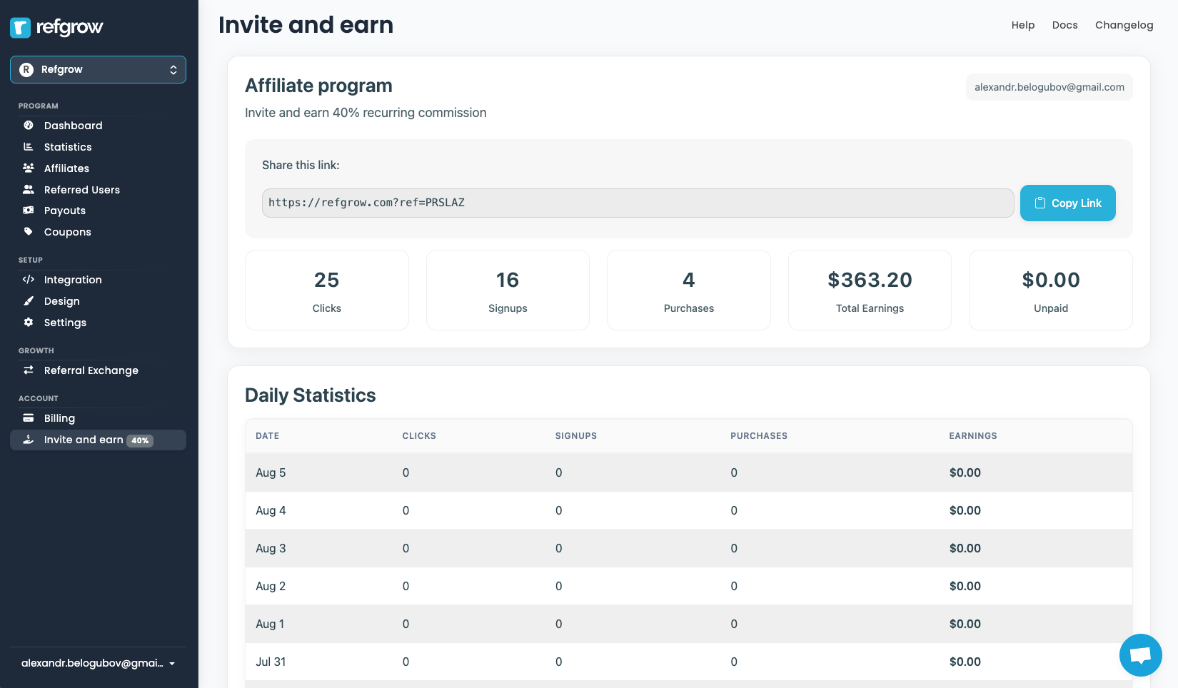 Embedded Referral Dashboard